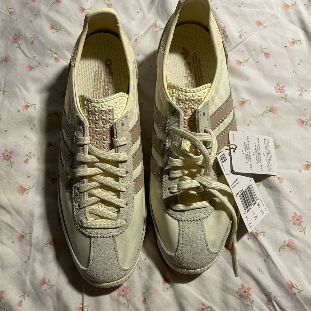 Adidas Women's Cream and Tan Sneakers